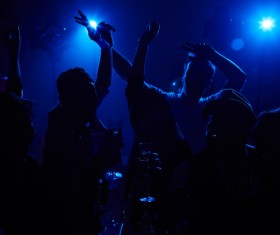 Dancing Friends on Lights Stock Photo 09