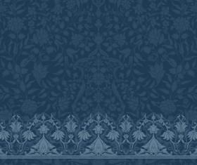 Dark blue decor pattern vector design 01