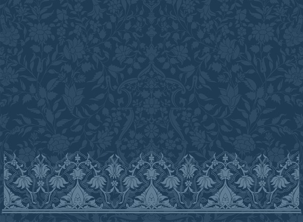 Dark blue decor pattern vector design 01