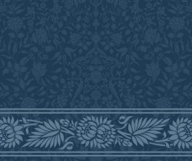 Dark blue decor pattern vector design 02