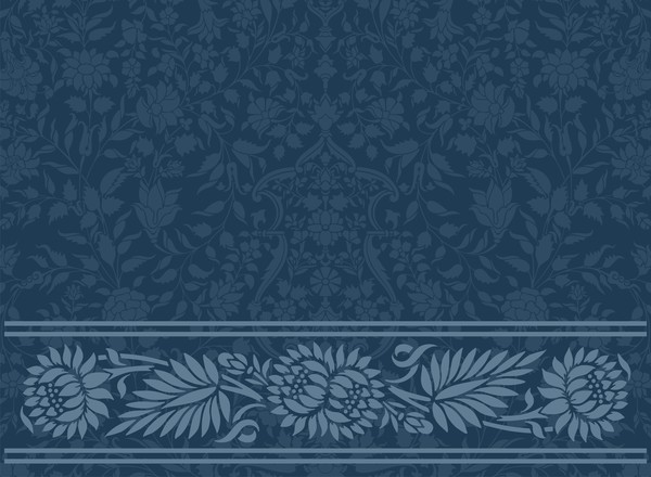 Dark blue decor pattern vector design 02