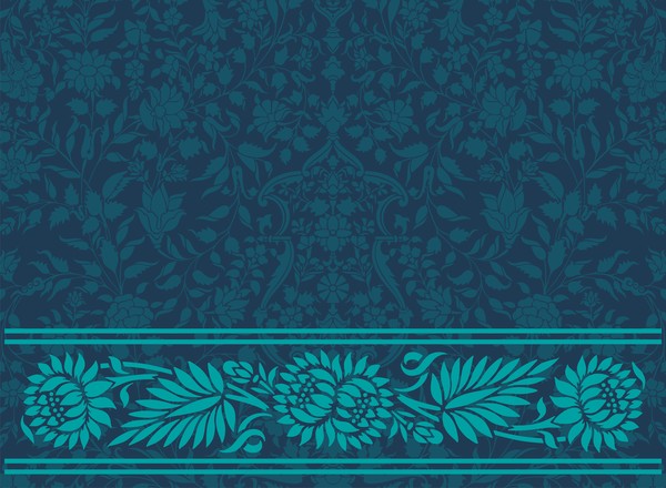 Dark blue decor pattern vector design 03