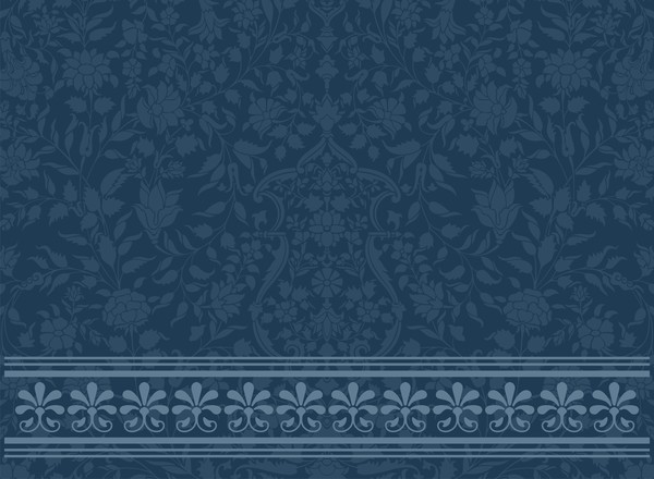 Dark blue decor pattern vector design 04