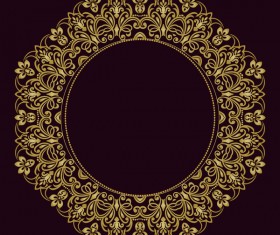 Decorative line art frame vector material