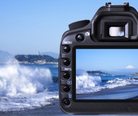 Digital camera viewfinder Stock Photo