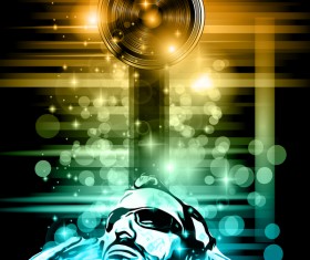 Disco dance party flyer template vectors 03