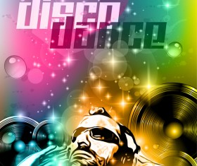 Disco dance party flyer template vectors 05