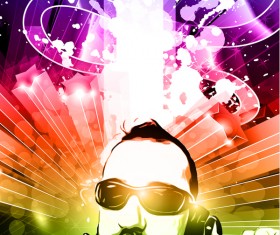 Disco dance party flyer template vectors 06