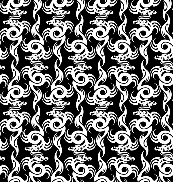 Dragon seamless pattern vector