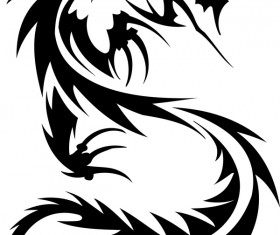 Dragon tatoo illustration vector 02