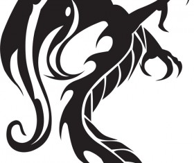 Dragon tatoo illustration vector 03