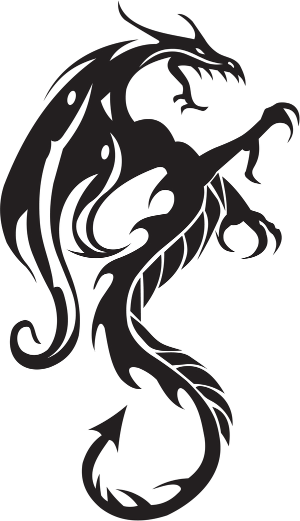 Dragon tatoo illustration vector 03