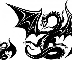 Dragon tatoo illustration vector 04
