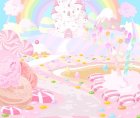 Dream magical castles cartoon vector 01