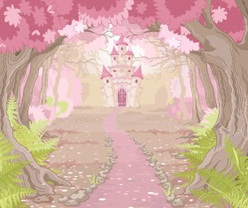 Dream magical castles cartoon vector 04