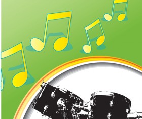 Drums with music vector material
