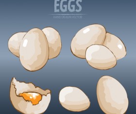 Egg hand drawing vectors set 09