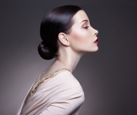 Elegant beautiful woman fashion makeup Stock Photo 01