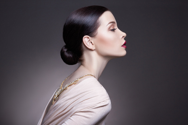 Elegant beautiful woman fashion makeup Stock Photo 01