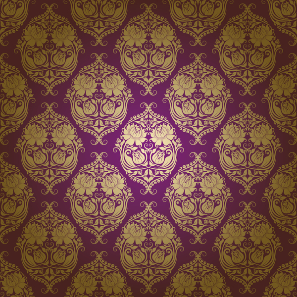 Elegant oranment vector seamless pattern material 02