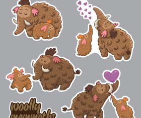 Elephant cute sticker vector