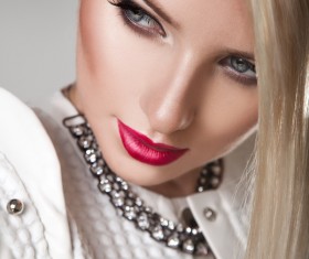 Fashion makeup beautiful woman posing Stock Photo 04