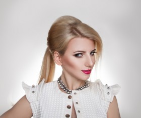 Fashion makeup beautiful woman posing Stock Photo 06