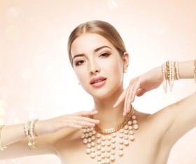 Fashion makeup woman wears jewelry Stock Photo 01