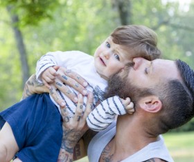Father with children playing Stock Photo 04