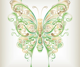 Floral butterfly design vector 02