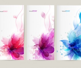 Floral decor abstract banners vector 01