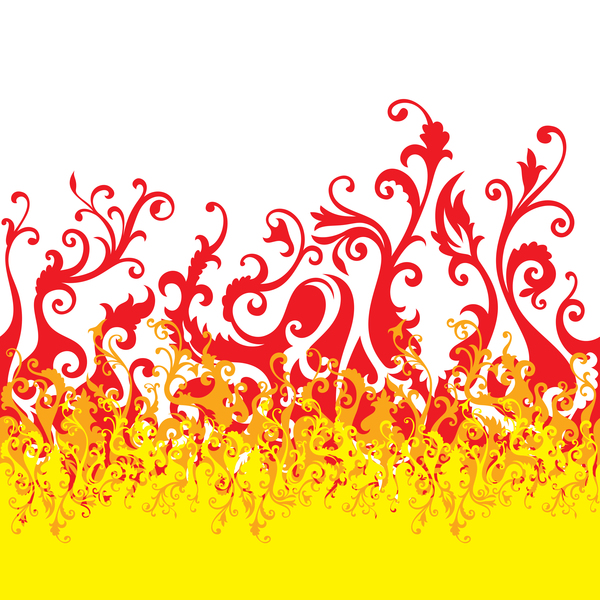 Floral fire background illustration vector