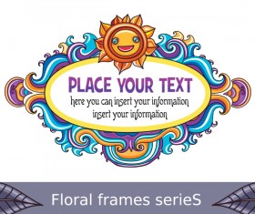 Floral frame for you text vector