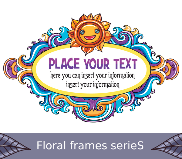 Floral frame for you text vector
