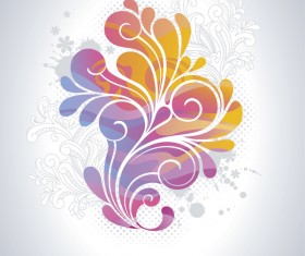 Floral modern decor with background vector