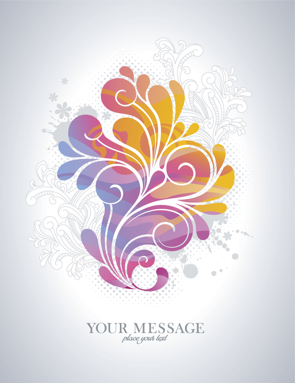 Floral modern decor with background vector