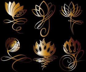 Flower golden logos vector
