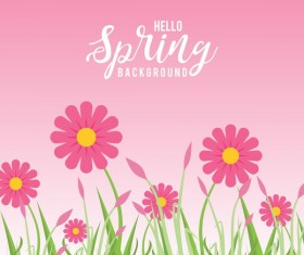 Flower with pink spring background vector