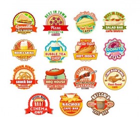 Food badge labels vintage vector