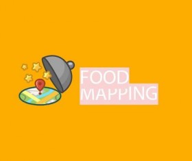 Food mapping logo vector