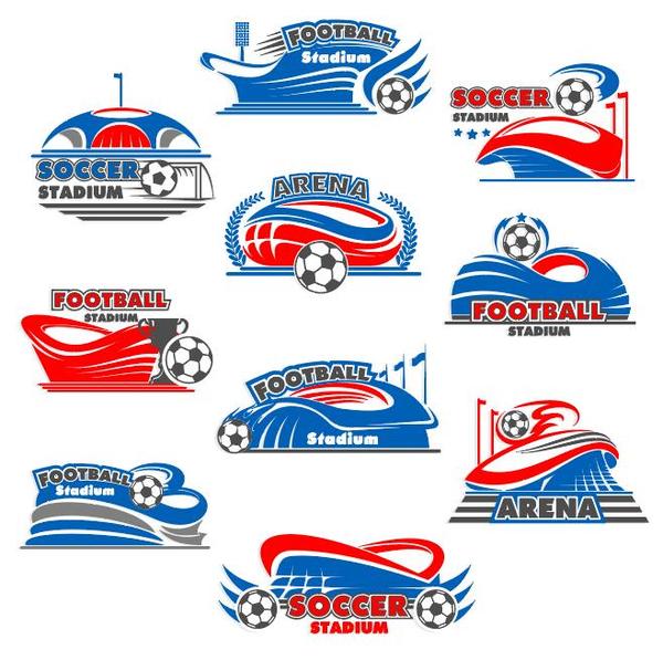 Football logos design vectors