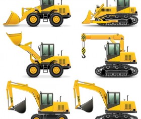 Forklifts and cranes illustration vector