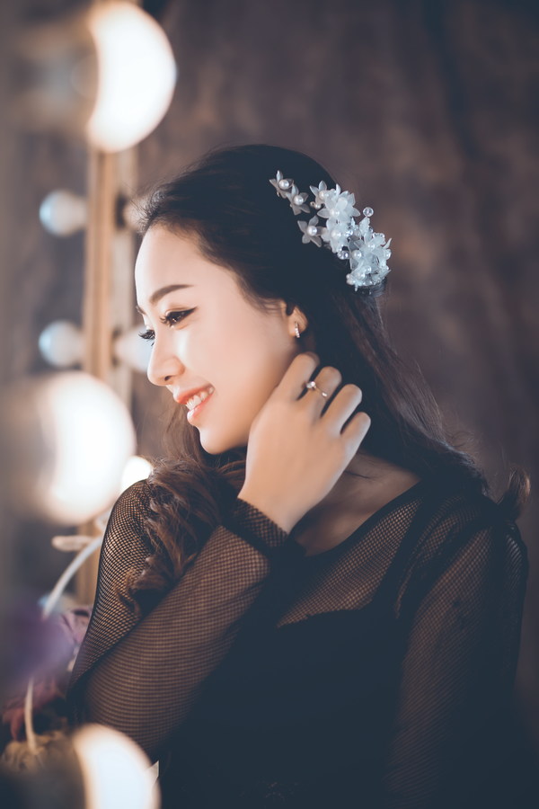 Fresh and pretty smiling girl Stock Photo