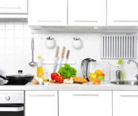 Fresh vegetables on kitchen counter Stock Photo