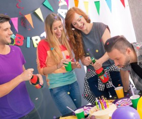 Friends birthday party Stock Photo 01