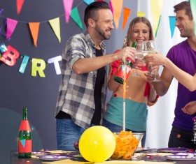 Friends birthday party Stock Photo 02