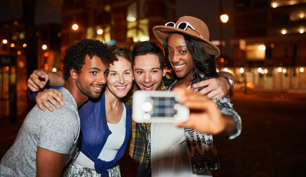 Friends party using smartphone selfie Stock Photo 07