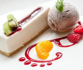 Fruit with ice cream Stock Photo 06