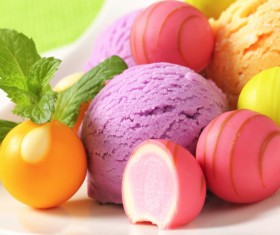 Fruit with ice cream Stock Photo 07