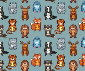 Funny animal seamless pattern vector